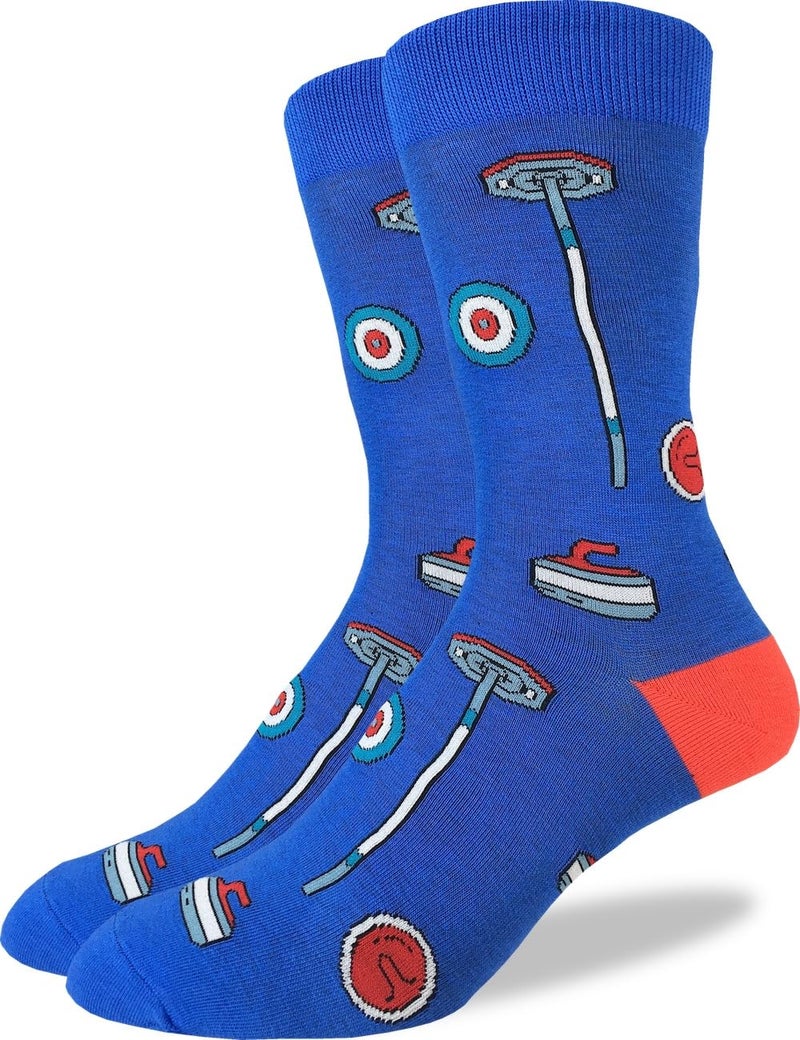 Good Luck Sock Men's Curling Brushes Socks, Adult, Shoe Size 7-12 - Image 1